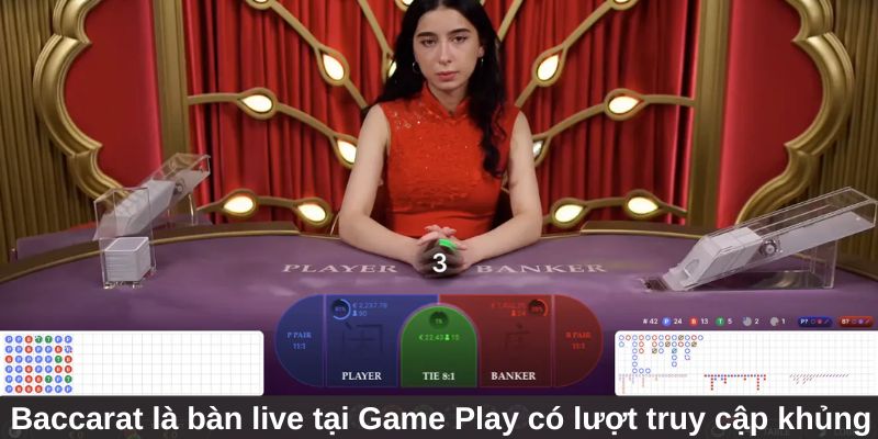 Game Play Cá Cược - Sảnh Giải Trí Hấp Dẫn Nhất Jun88 2 Baccarat - bàn live tại Game Play có lượt truy cập khủng