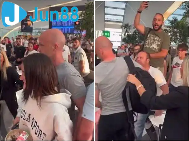 Đám đông kích động bao vây gia đình trọng tài Taylor tại sân bay. (Ảnh: CMH) Đám đông kích động bao vây gia đình trọng tài Taylor tại sân bay. (Ảnh: CMH)